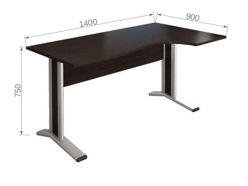 Офисная мебель для персонала Монолит Стол на металлическом каркасе (правый) КМ62